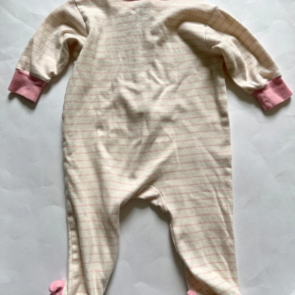 Baby Girl Sleeper Pajamas Size 3-6M Organic Cotton Bunny Stripes